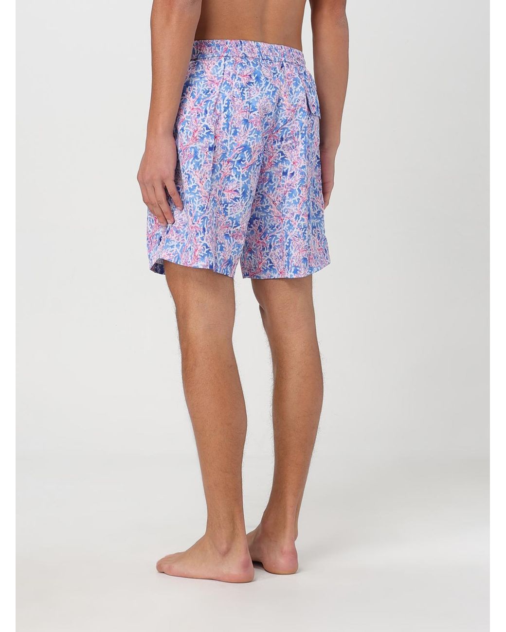 Kampos Blue Patterned Nylon Swim Shorts for men
