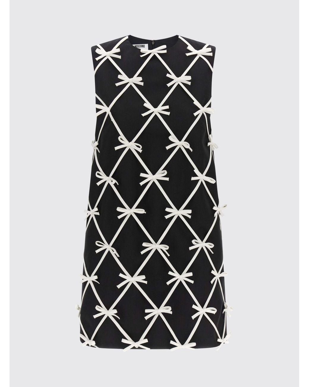 Moschino Couture Black Bow-Embellished Virgin Wool Mini Sheath Dress