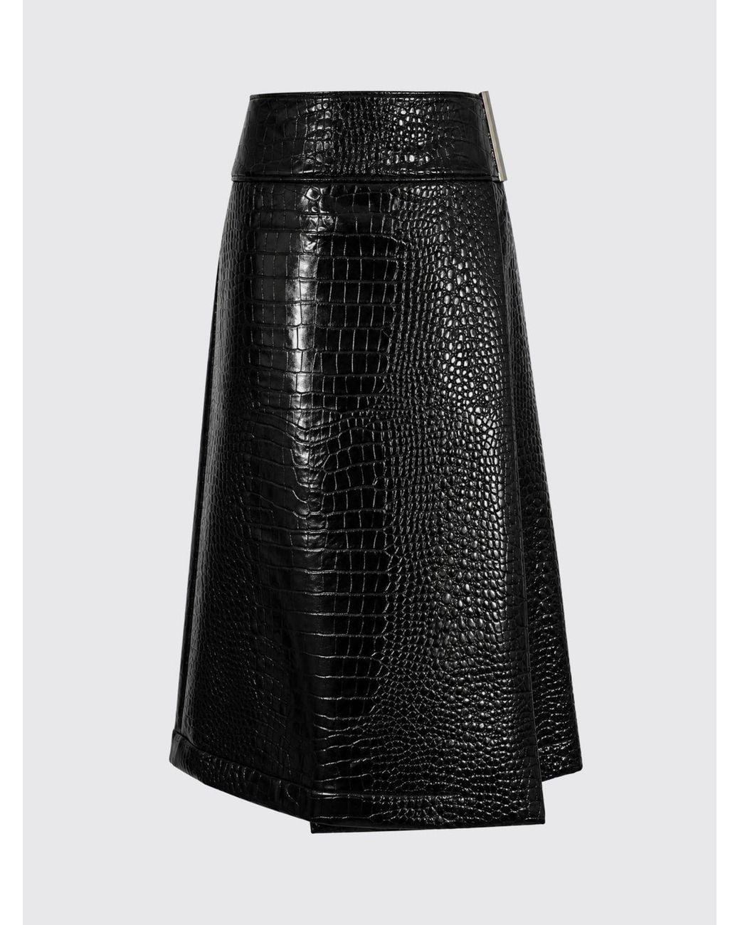Sportmax Black High-Waisted A-Line Midi Skirt