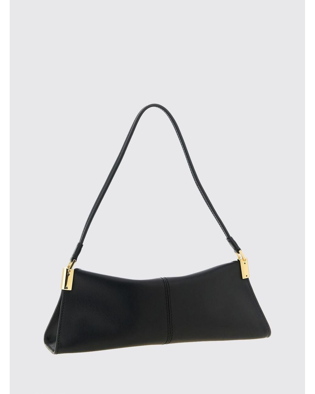 Balmain Black 64-83 Smooth Calfskin Leather Shoulder Bag With Flap Closure