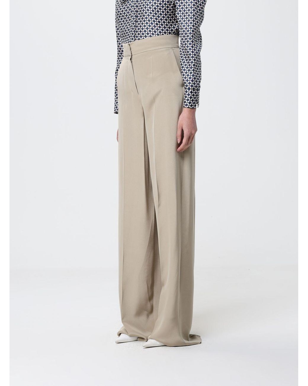 Max Mara Natural Silk Palazzo Trousers