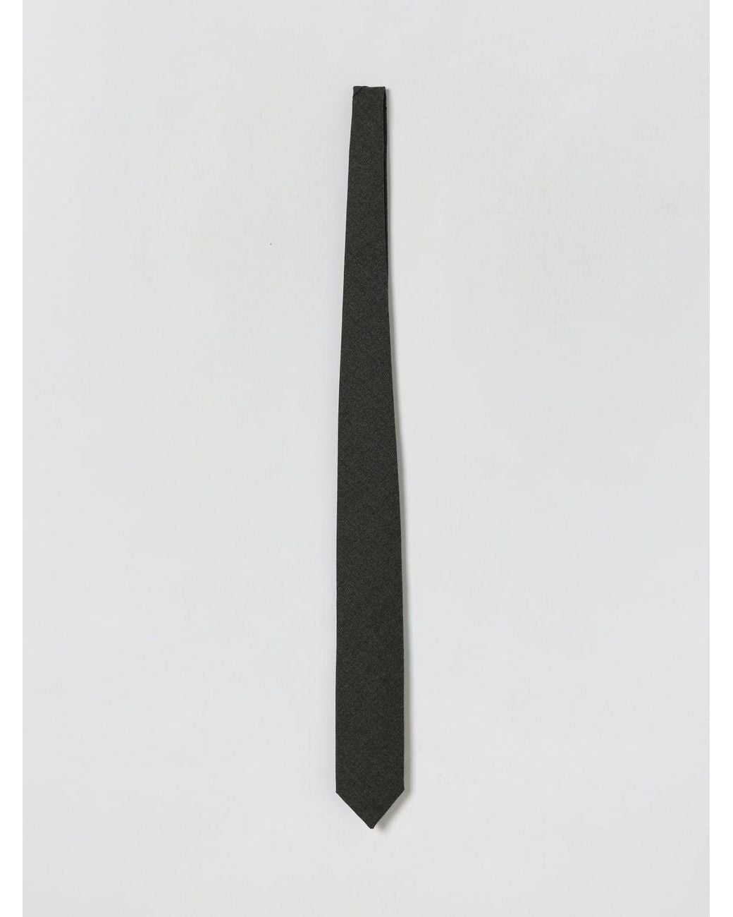 Lardini White Classic Virgin Wool Tie With Logo Loop for men