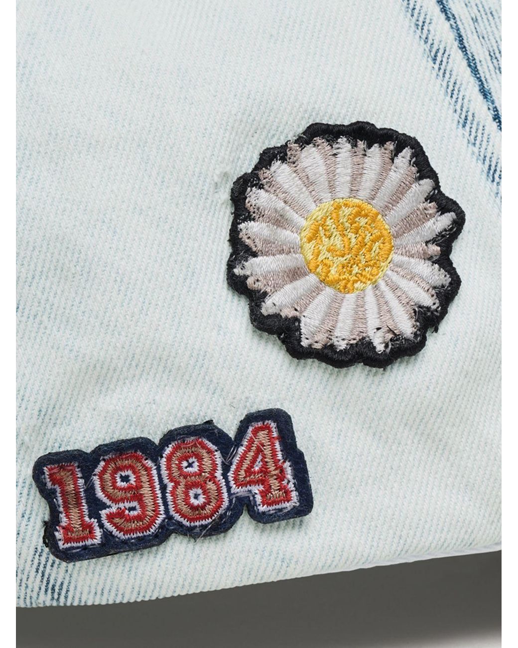 Marc Jacobs White Cotton Denim Baseball Cap With Embroidered Logo
