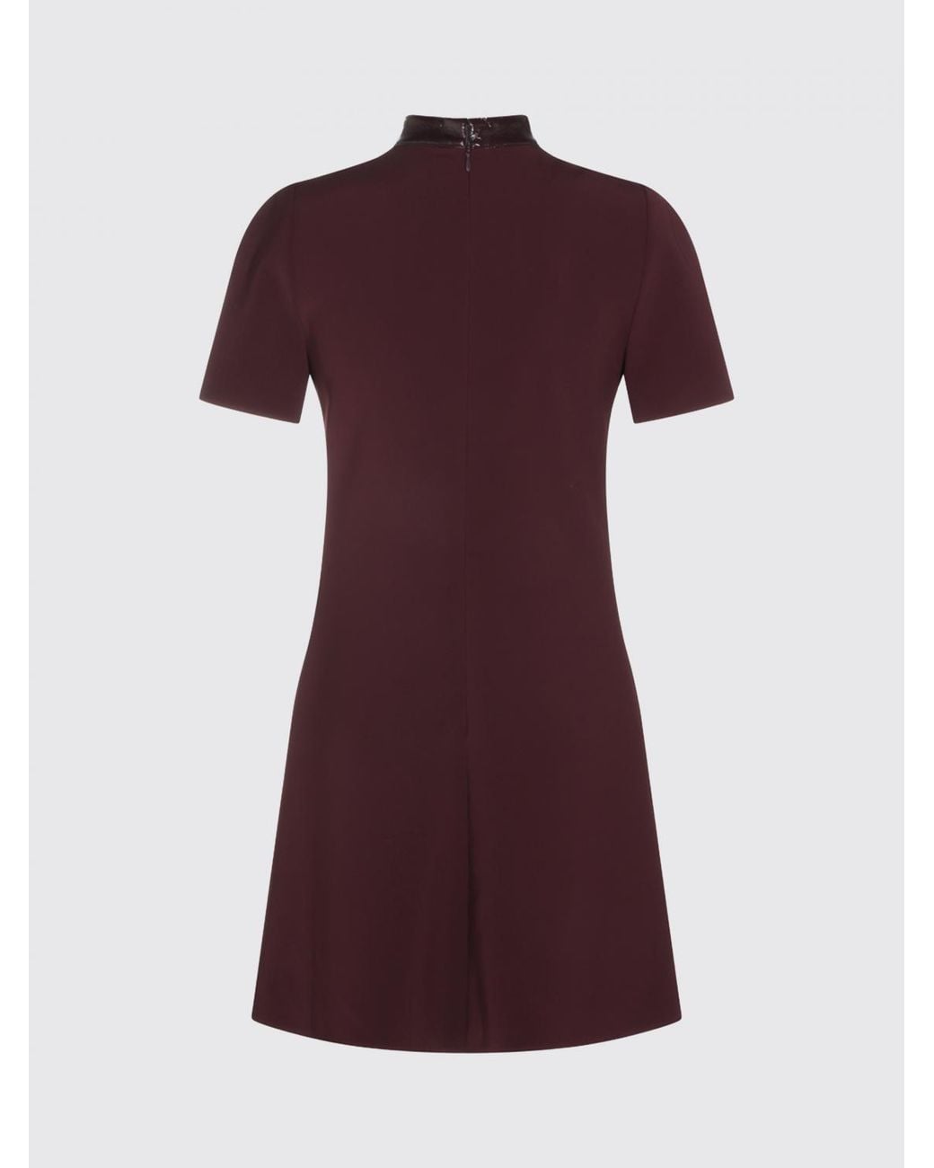 Courreges Red CourrÈ Ges A-Line Crêpe Mini Dress With High Neck And Short Sleeves
