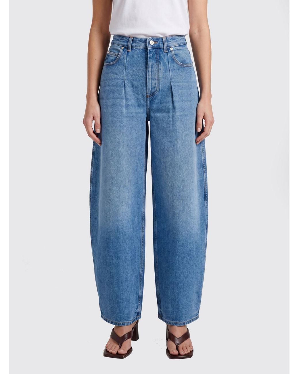 Jacquemus Blue Le De-Nîmes Ovalo High-Waisted Wide-Leg Jeans