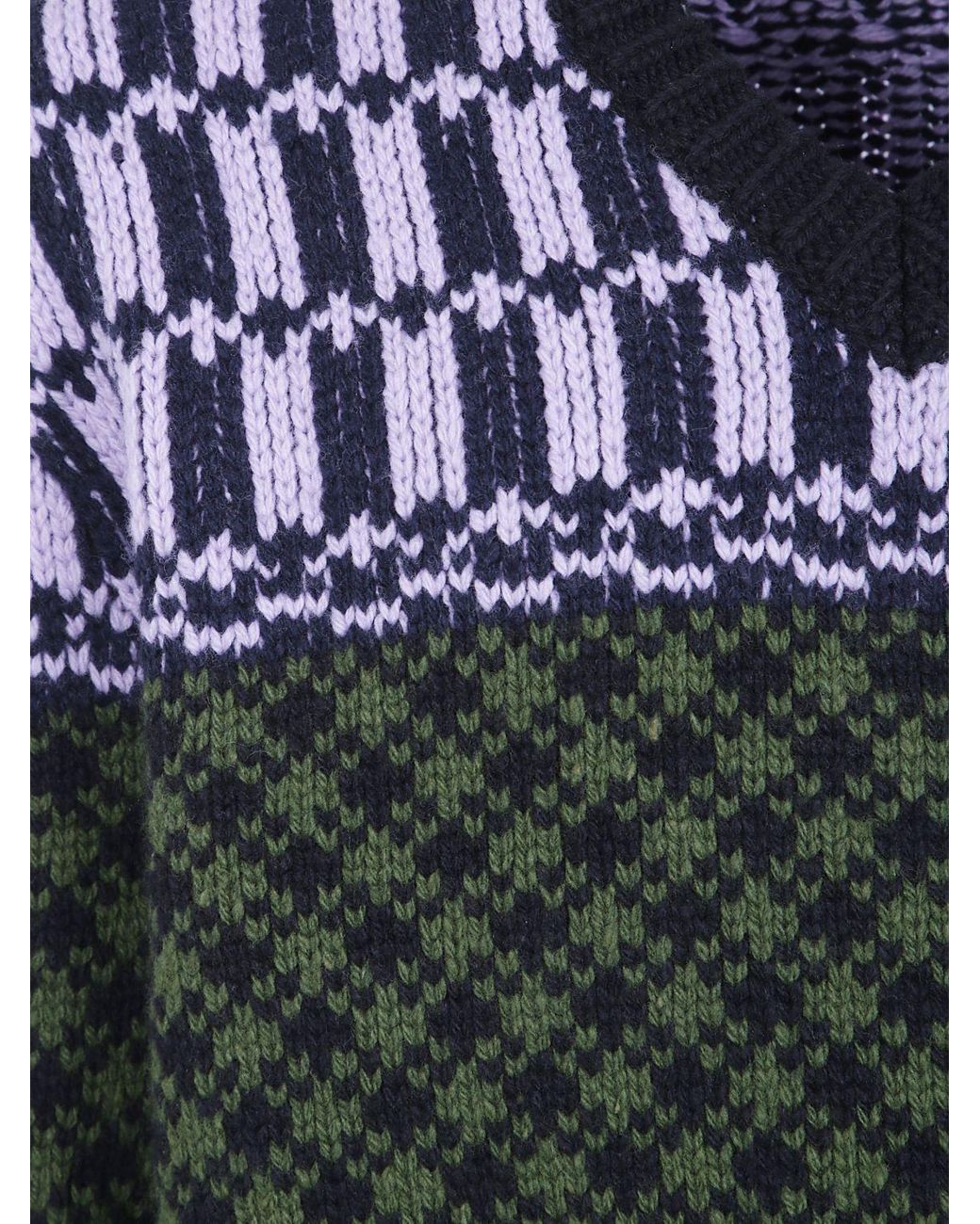 Marni Blue V-Neck Jumper for men