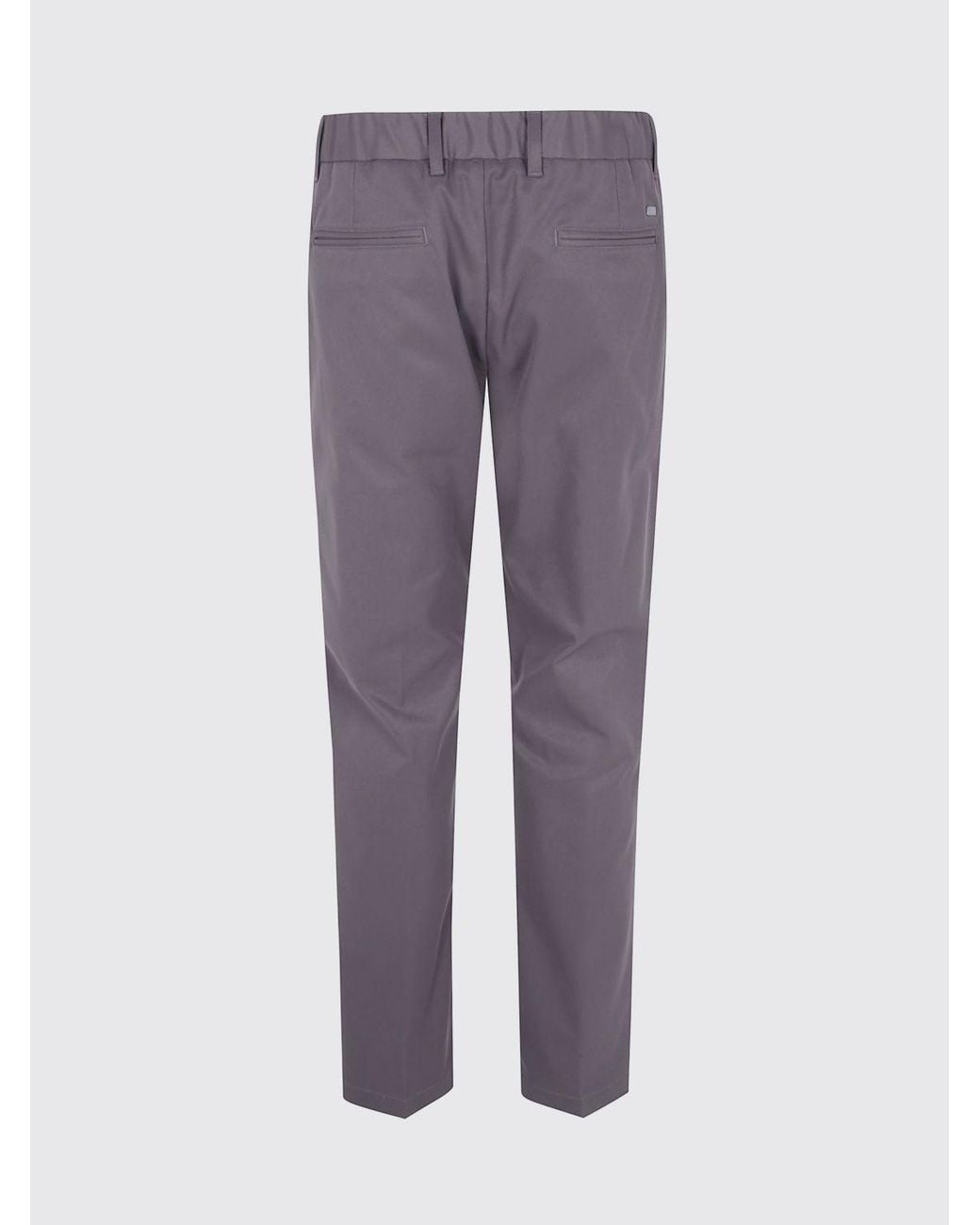 Herno Purple Slim Fit Cotton Trousers With Drawstring Waist And Belt Loops for men