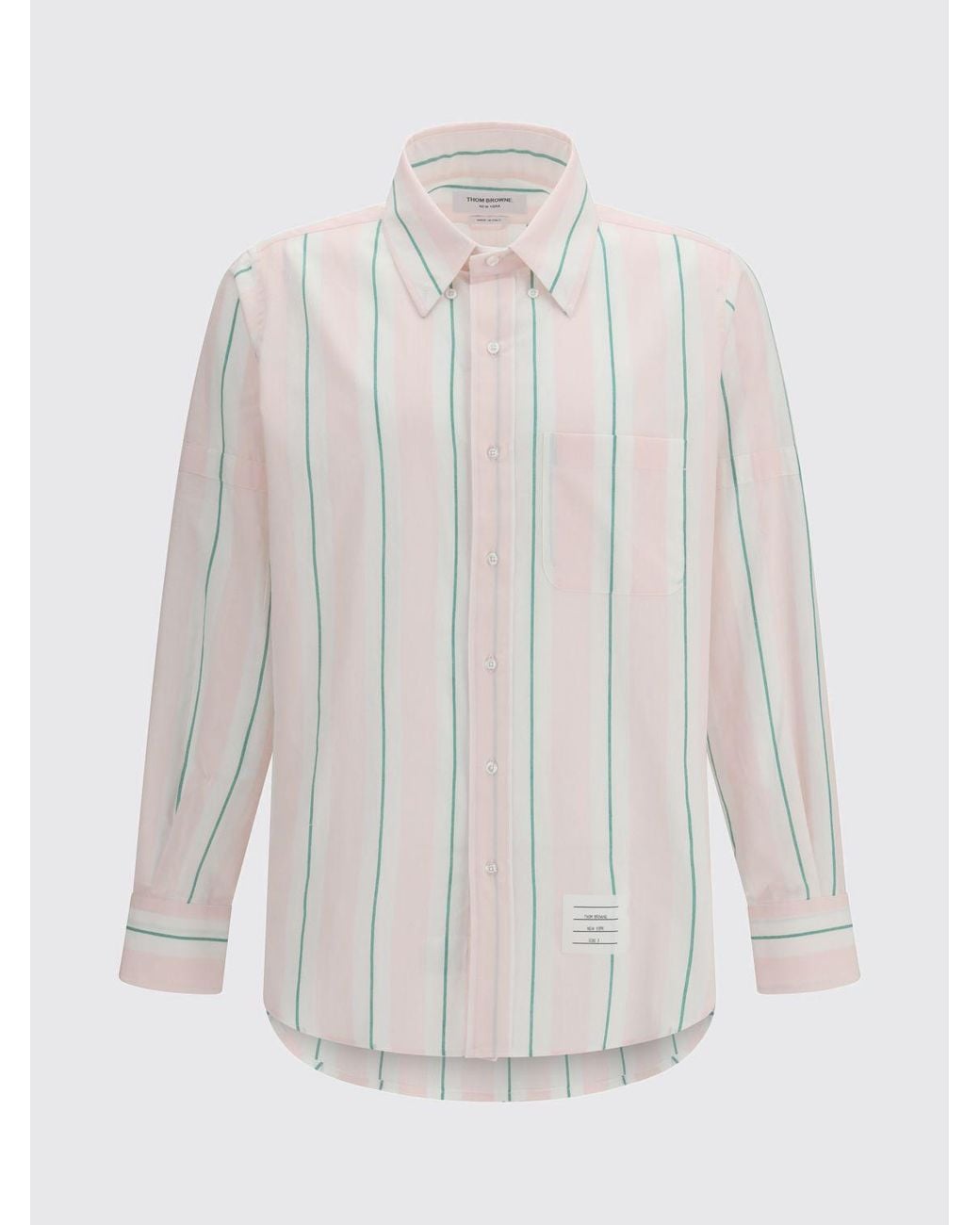 Thom Browne White Striped Cotton Casual Shirt for men
