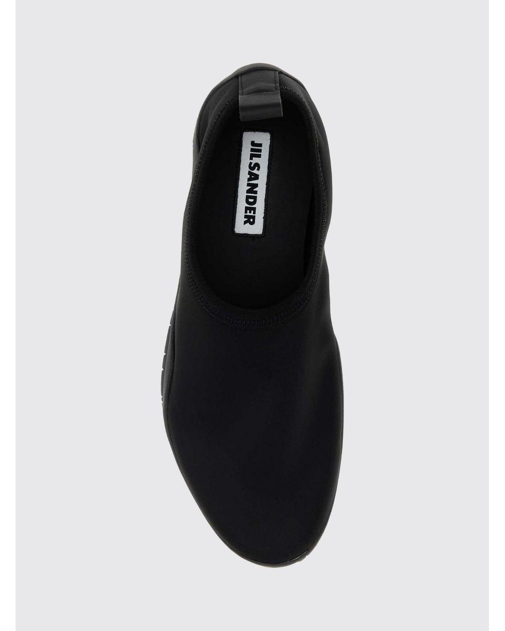 Jil Sander White Elbe Satin Slip-On Trainers With Contrasting Vibram Sole