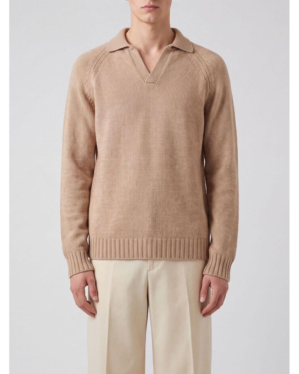 Zanone Natural Knit Polo Jumper for men