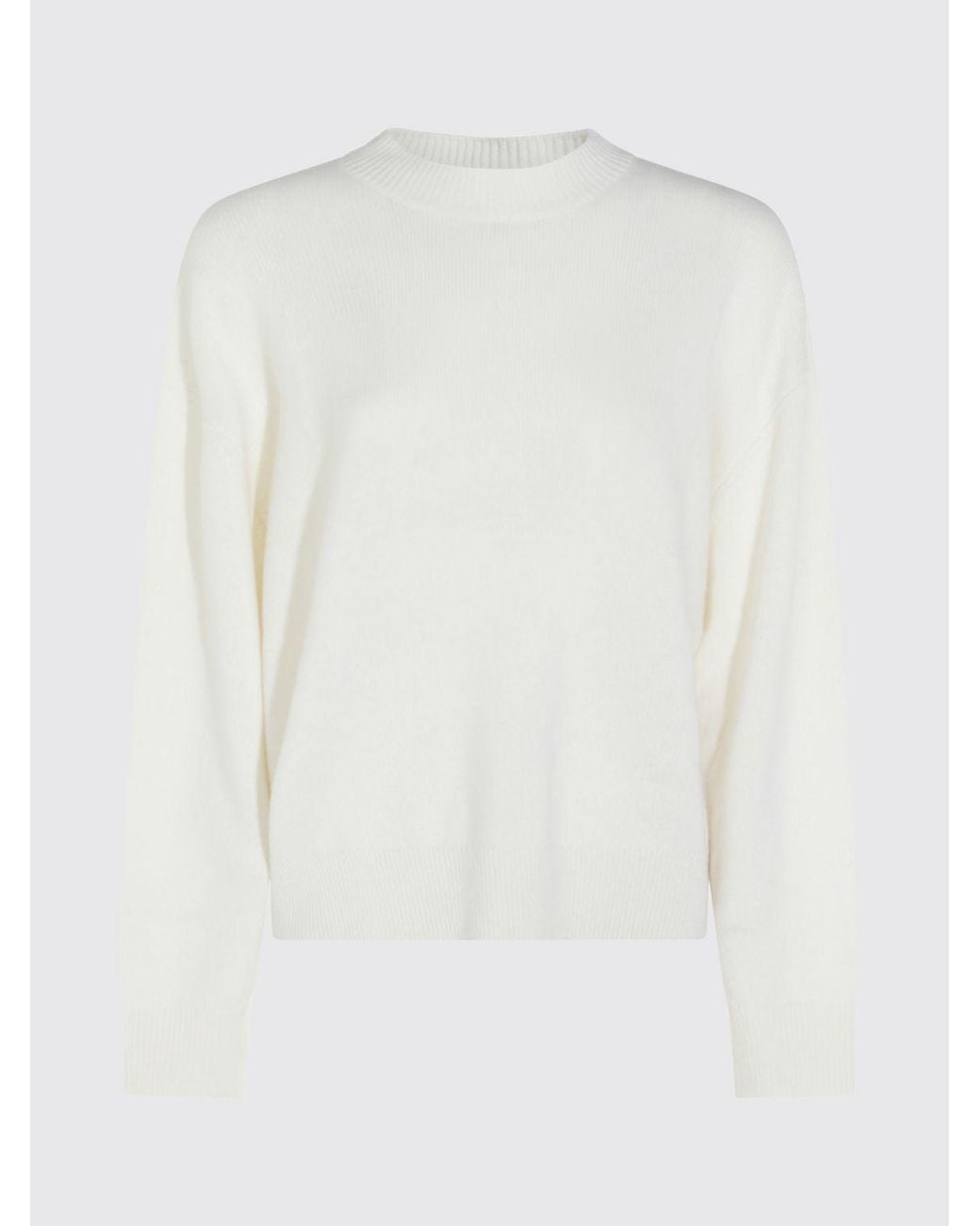 Anine Bing White Pure Cashmere Crewneck Jumper With Dropped Shoulders