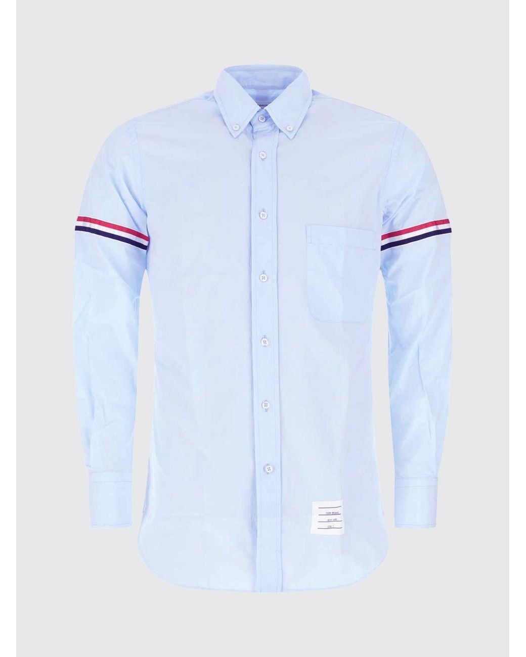 Thom Browne Blue Long-Sleeved Cotton Button-Down Shirt for men