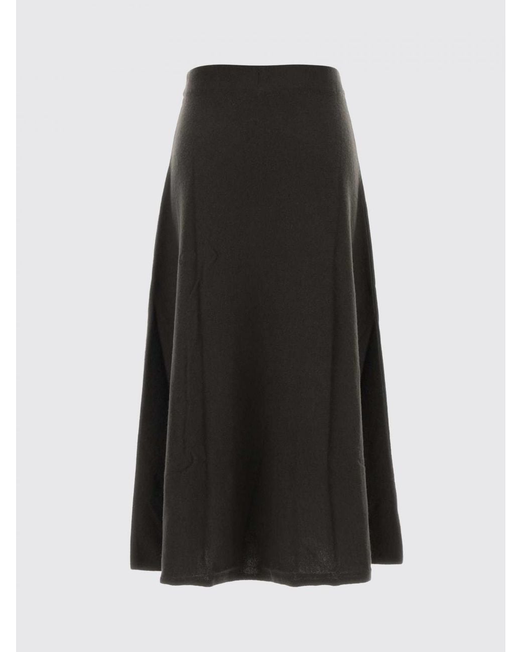 Lisa Yang Black Knit Cashmere Midi Skirt With An Elasticated High Waist