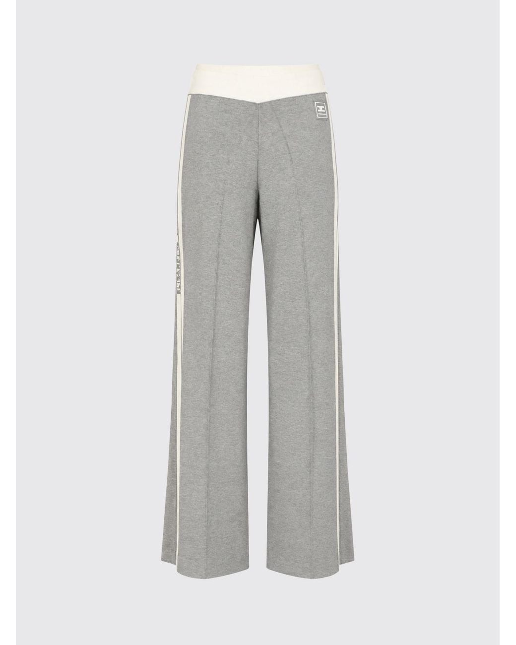 Elisabetta Franchi Gray Wide-Leg Knit Jogging Pants