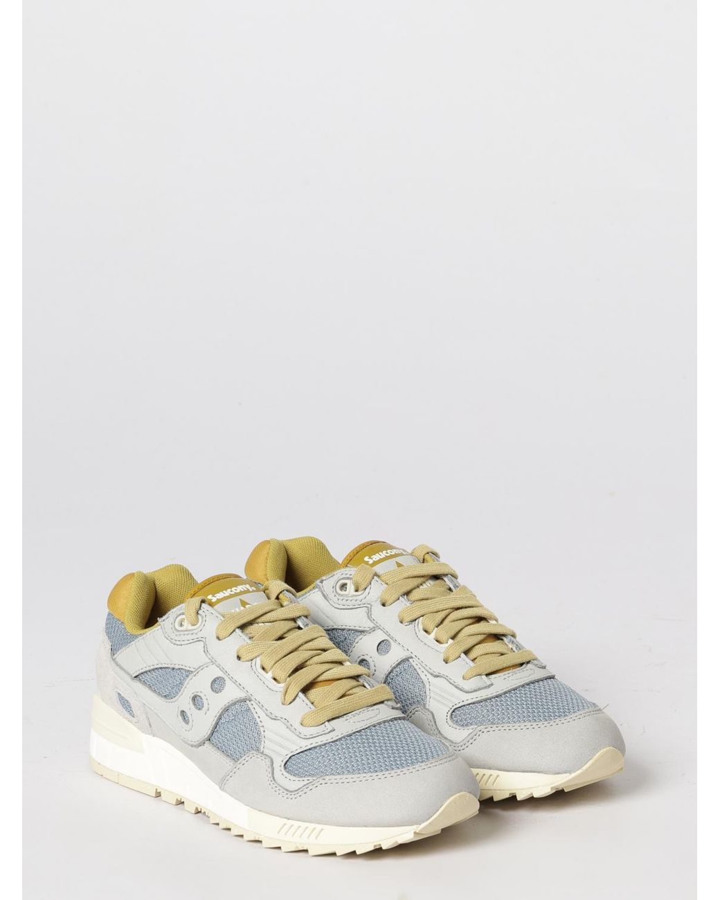 Saucony White Shadow 5000 Premium Leather And Mesh Sneakers