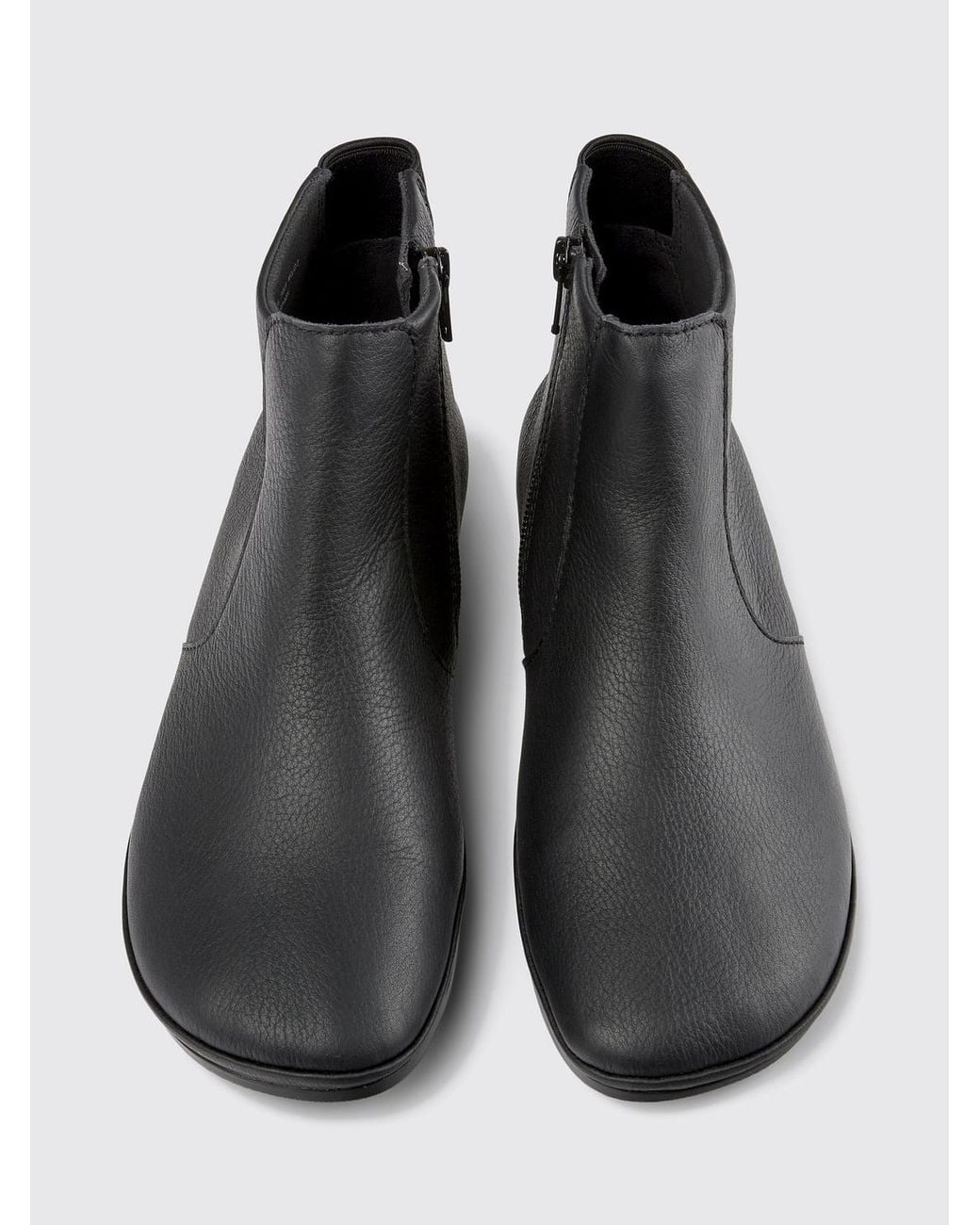 Camper Black Flat Ankle Boots