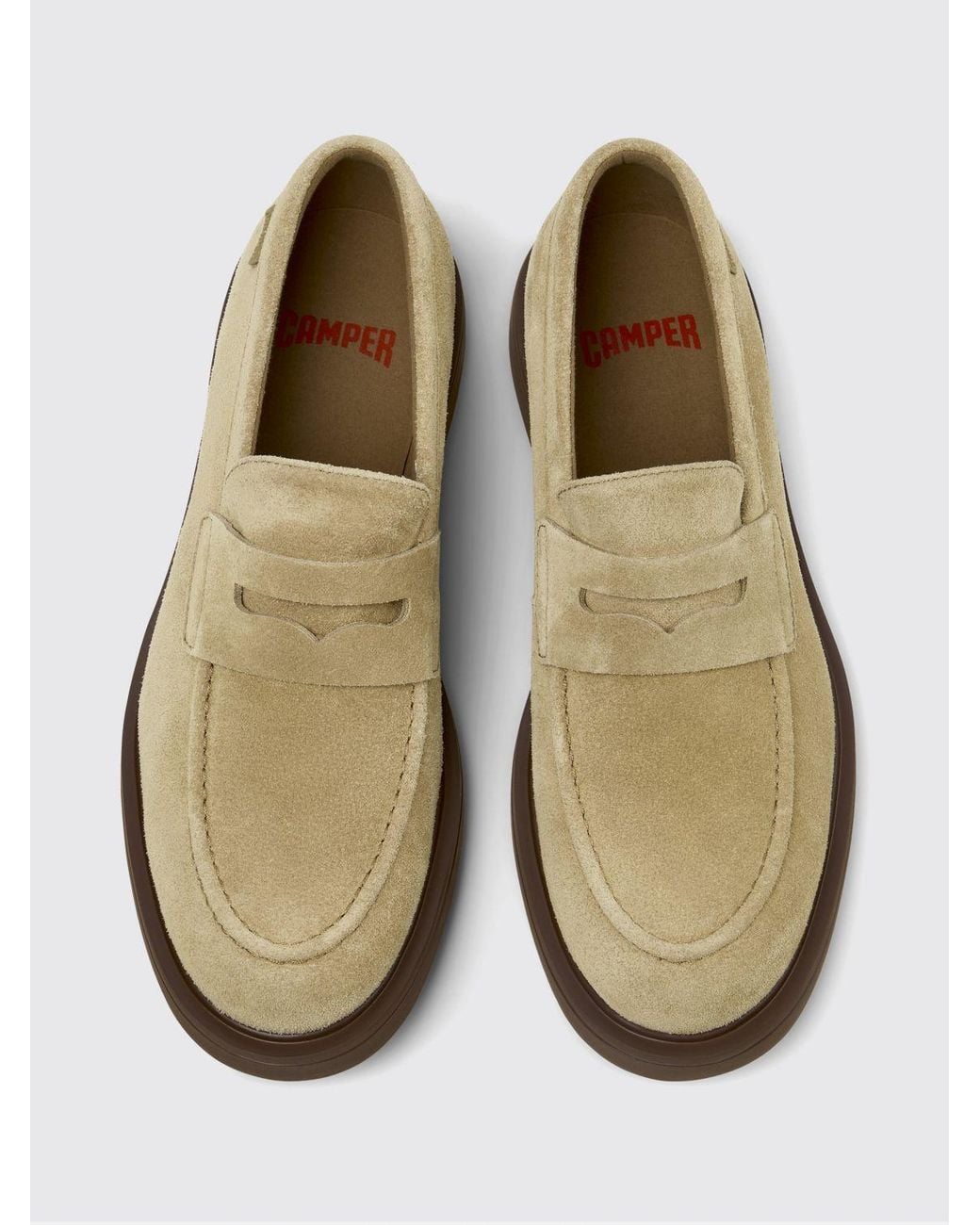 Camper White Norman Suede Loafers for men