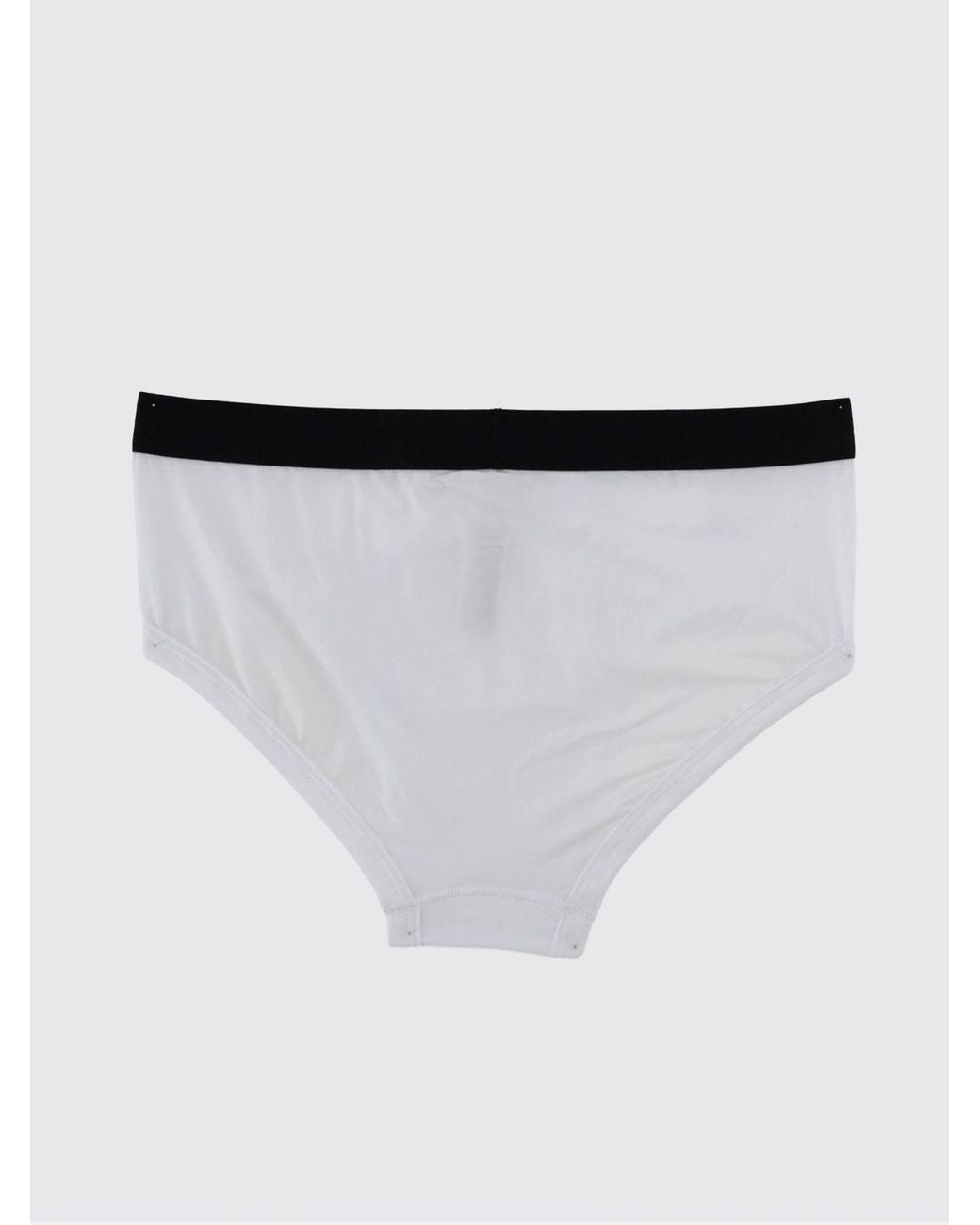 MM6 by Maison Margiela White Cotton Briefs With Logo Elastic Waistband for men