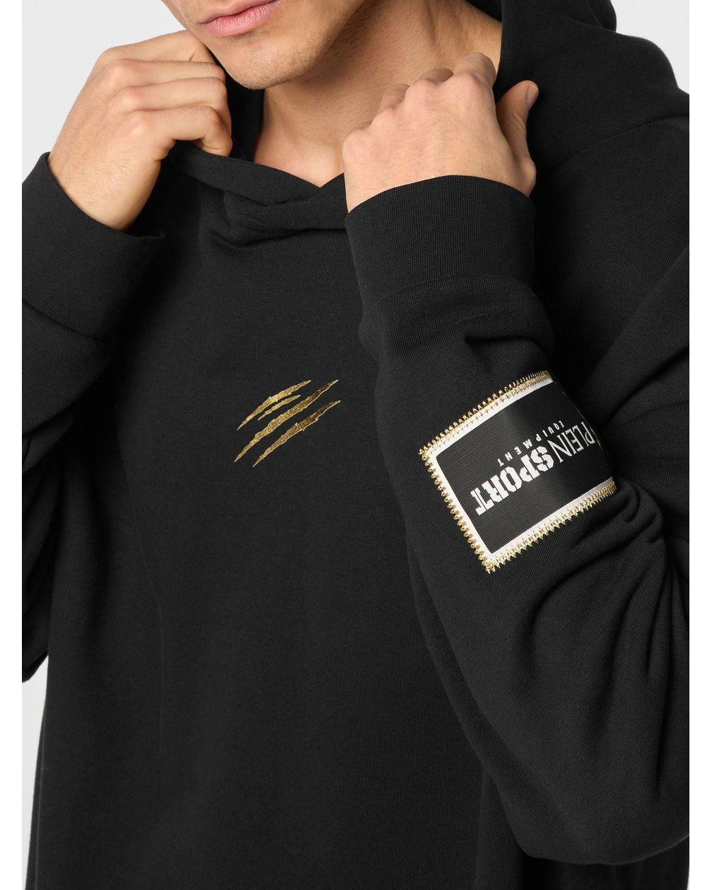 Philipp Plein Black Relaxed Fit Hoodie With Contrast Back Logo for men