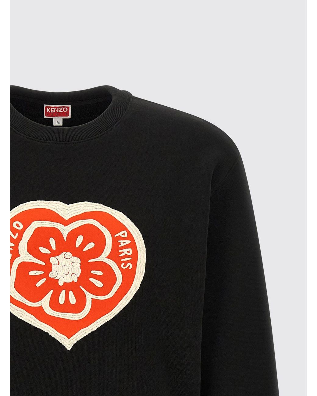 KENZO Black Cotton Crewneck Sweatshirt With Logo for men