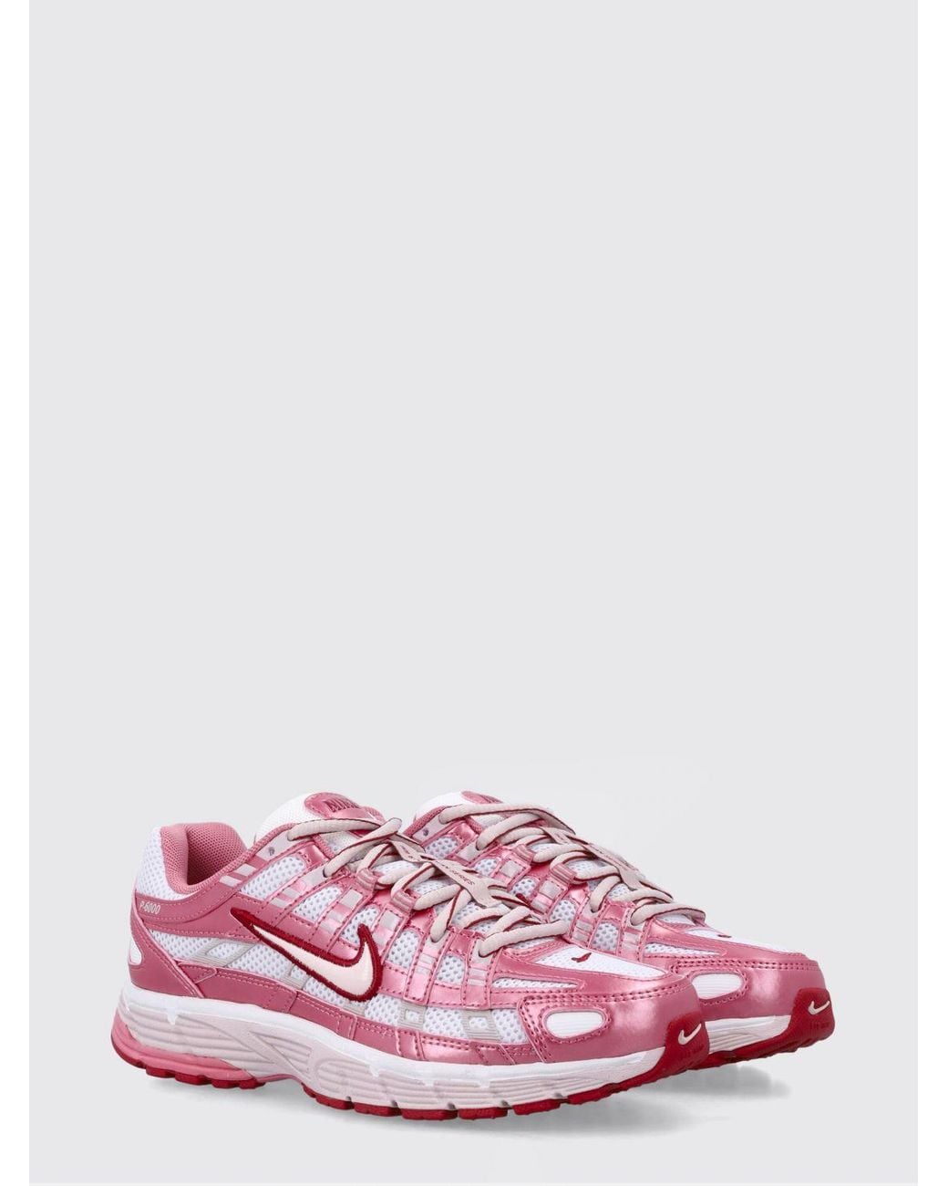 Nike Pink P-6000 Mesh And Rubber Sneakers
