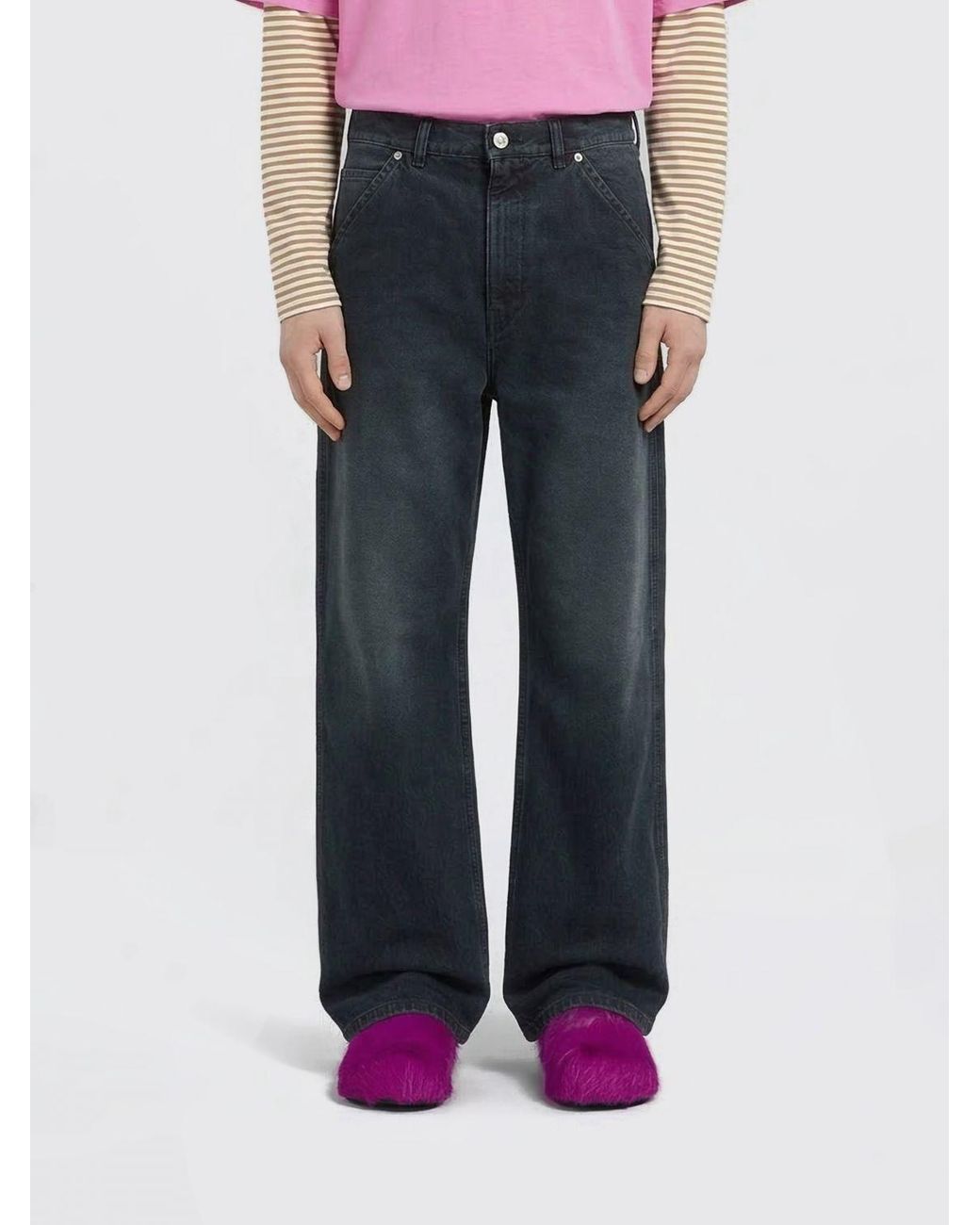 Marni Blue Wide-Leg Cotton Denim Jeans for men