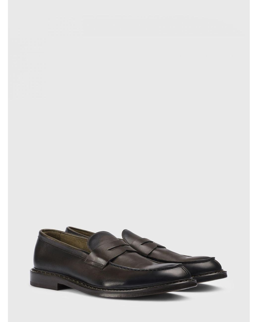 Doucal's White Leather Loafers for men