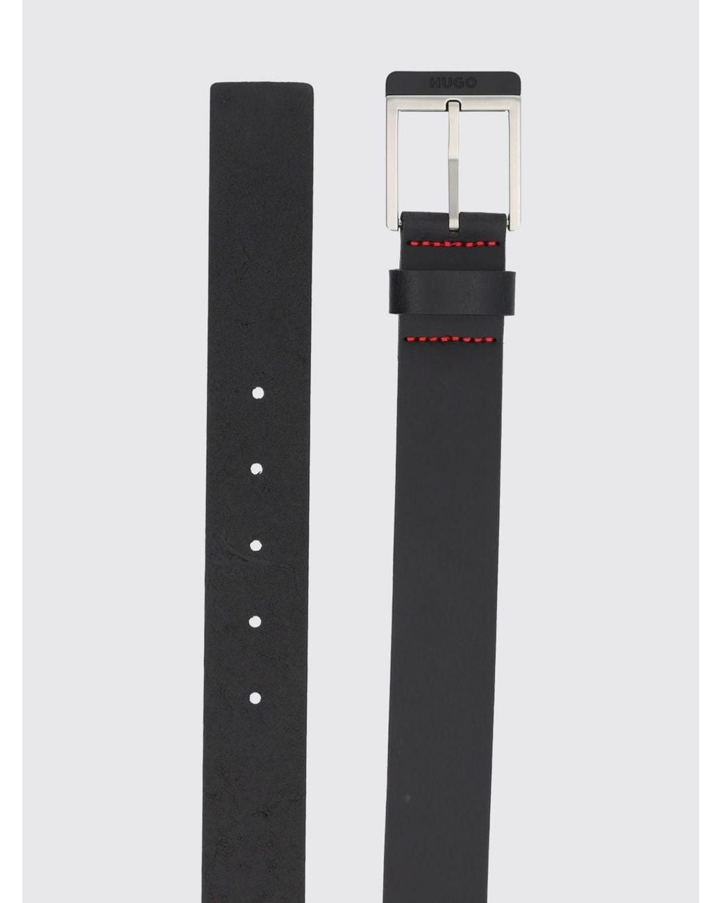 HUGO White 4Cm Smooth Leather Belt With Pin Buckle for men