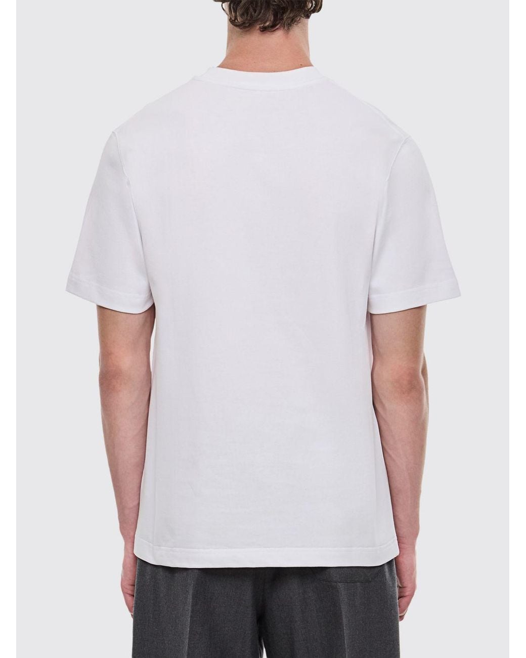 Jacquemus White Contrast Appliqué Logo Cotton Crew-Neck T-Shirt for men