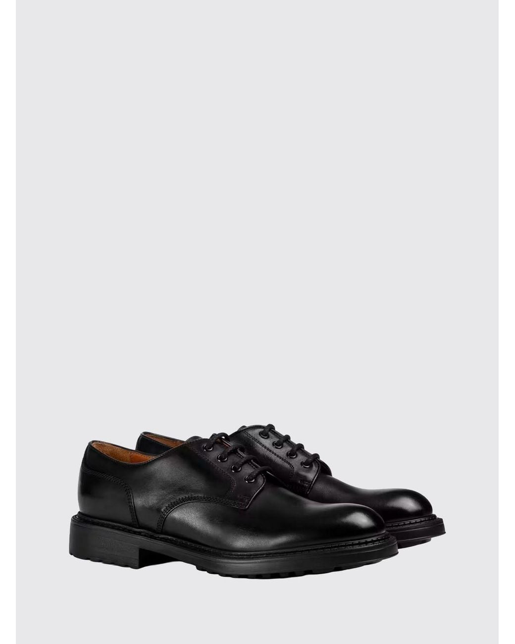 Doucal's White Smooth Calfskin Derby Shoes With Rubber Sole for men