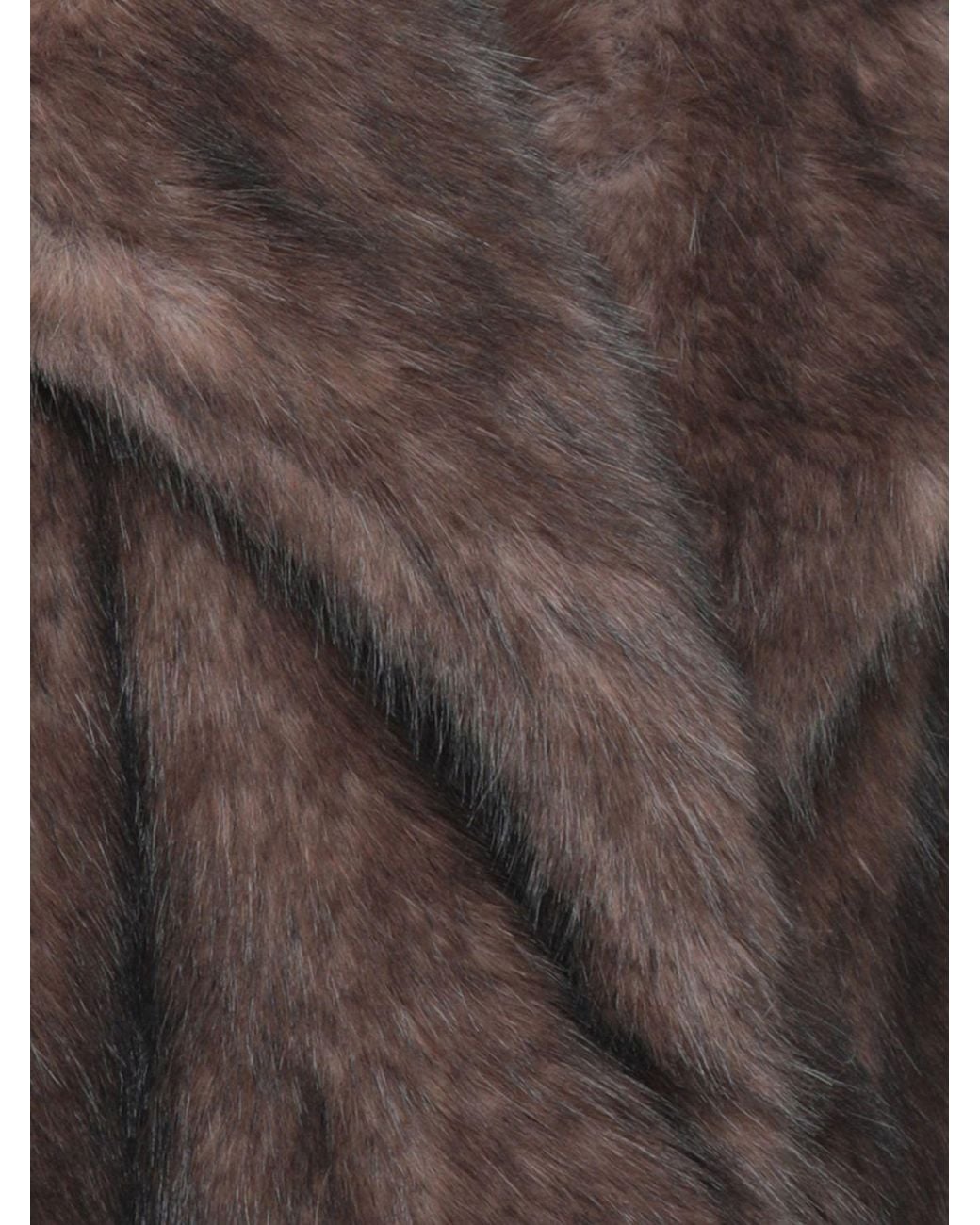 Stand Studio Brown Short Faux Fur Coat With A Relaxed Fit And Classic Collar