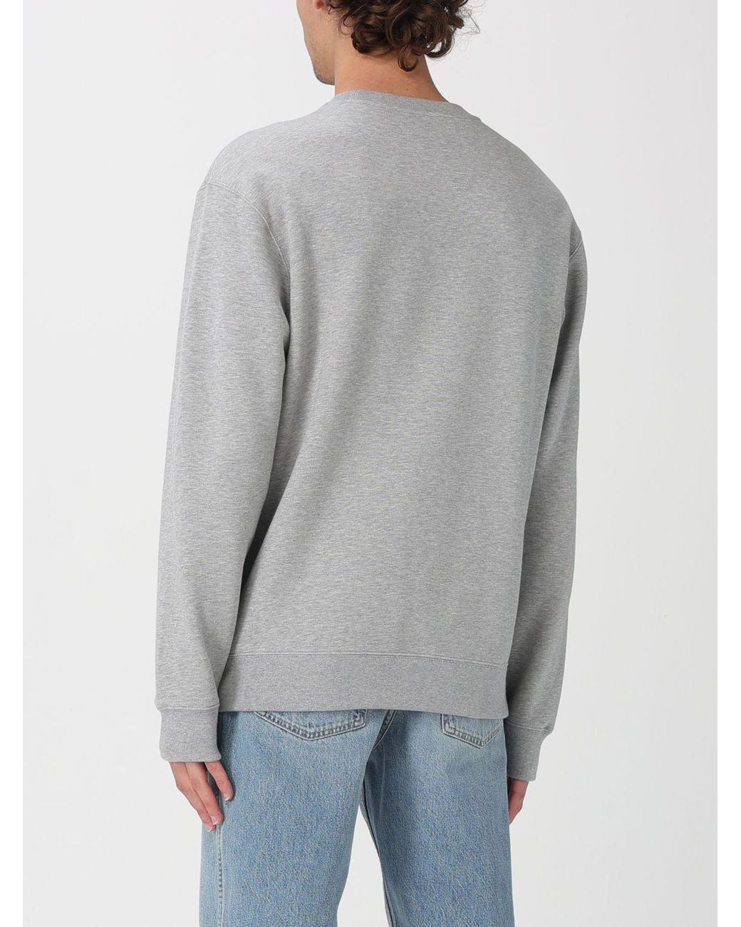 Gucci Gray Cotton Crew Neck Sweatshirt for men