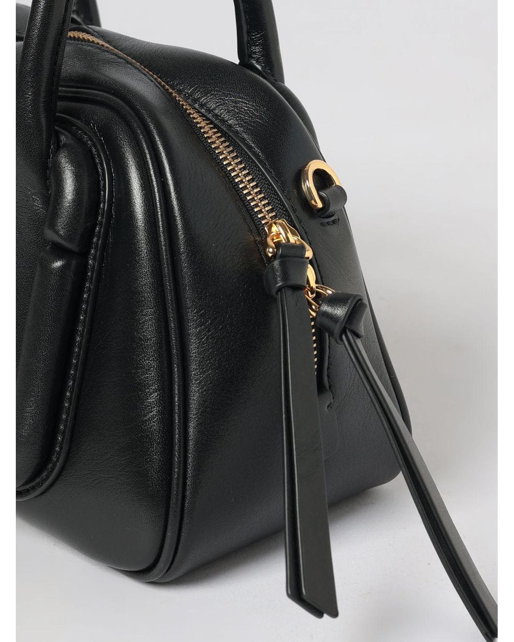 Marc Jacobs Black Babe Smooth Leather Boston Bag With Double Handle And Shoulder Strap