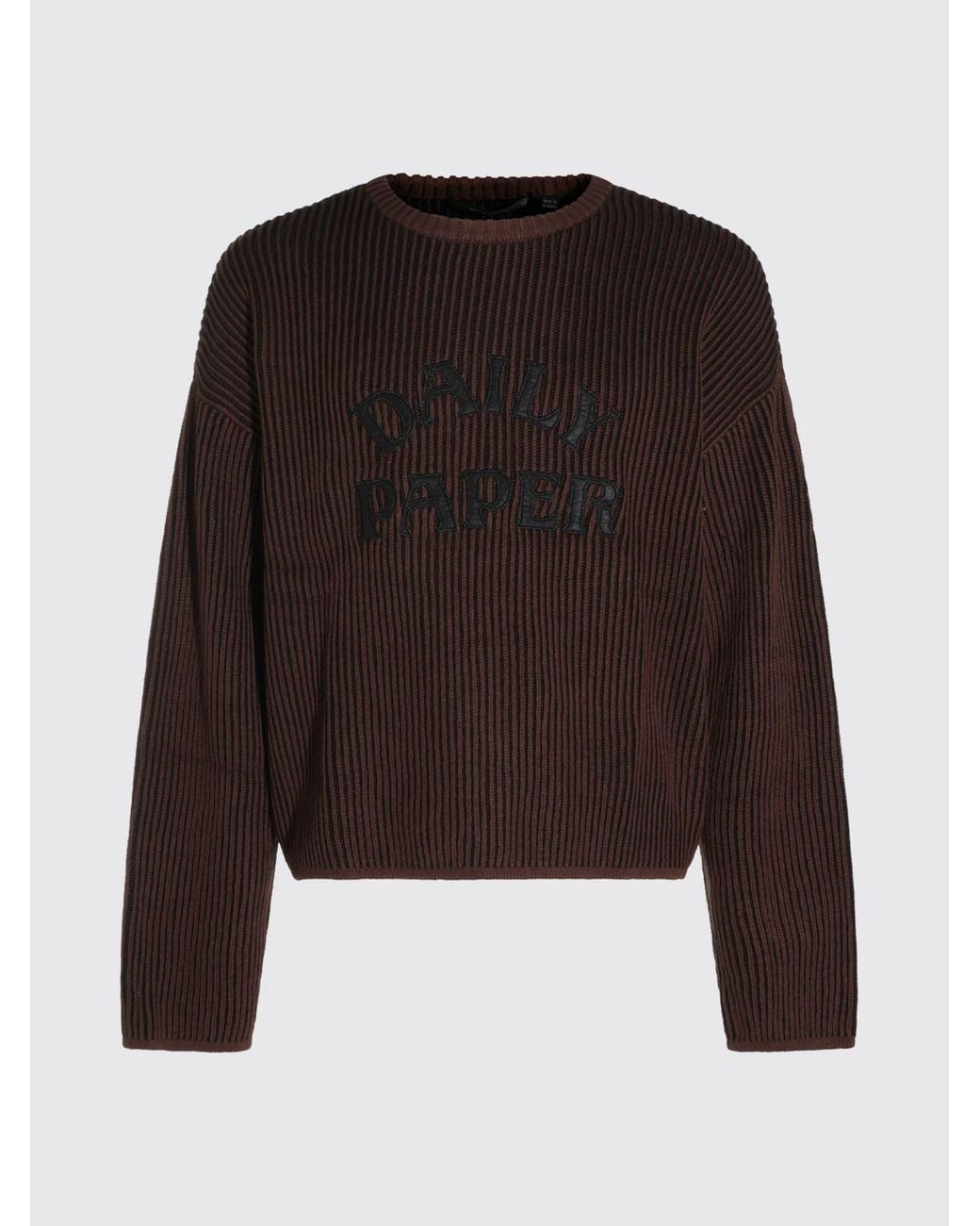Daily Paper Brown Crew-Neck Cotton Jumper With Contrasting Logo for men