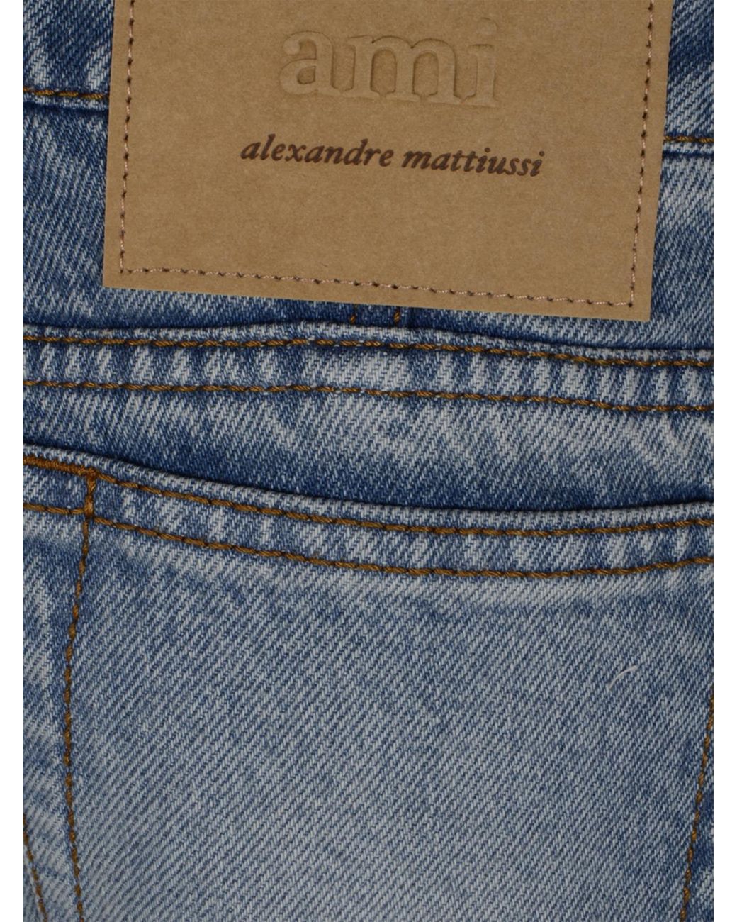 AMI Blue Flared Cotton Denim Jeans