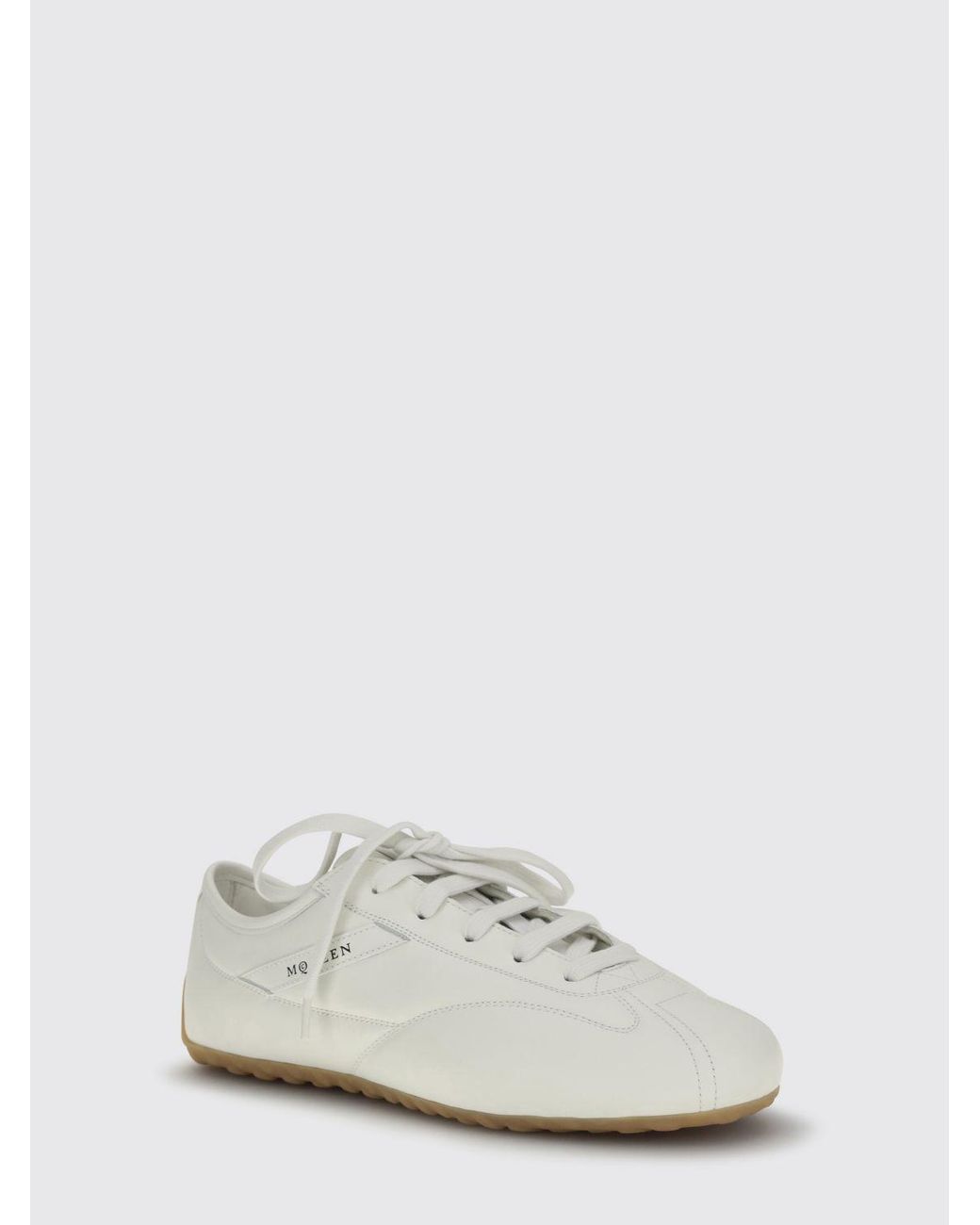 McQueen White Boxe Leather Sneakers for men