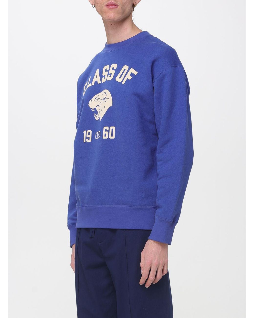 Valentino Blue Class Of 1960 Vlogo Crewneck Sweatshirt for men