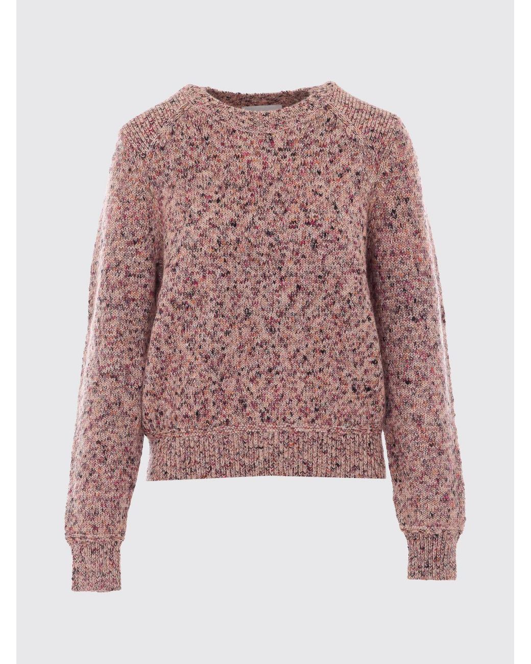 Isabel Marant Red Abstract Print Cotton Crewneck Jumper With Dropped Shoulders