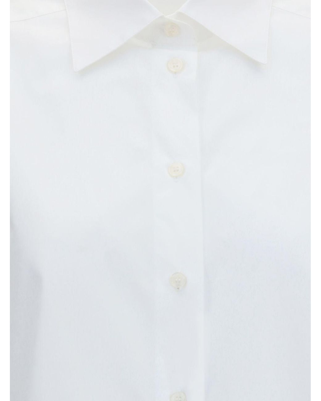 Dolce & Gabbana White Dolce &Amp Gabbana Slim Fit Cotton Poplin Shirt With Pointed Collar