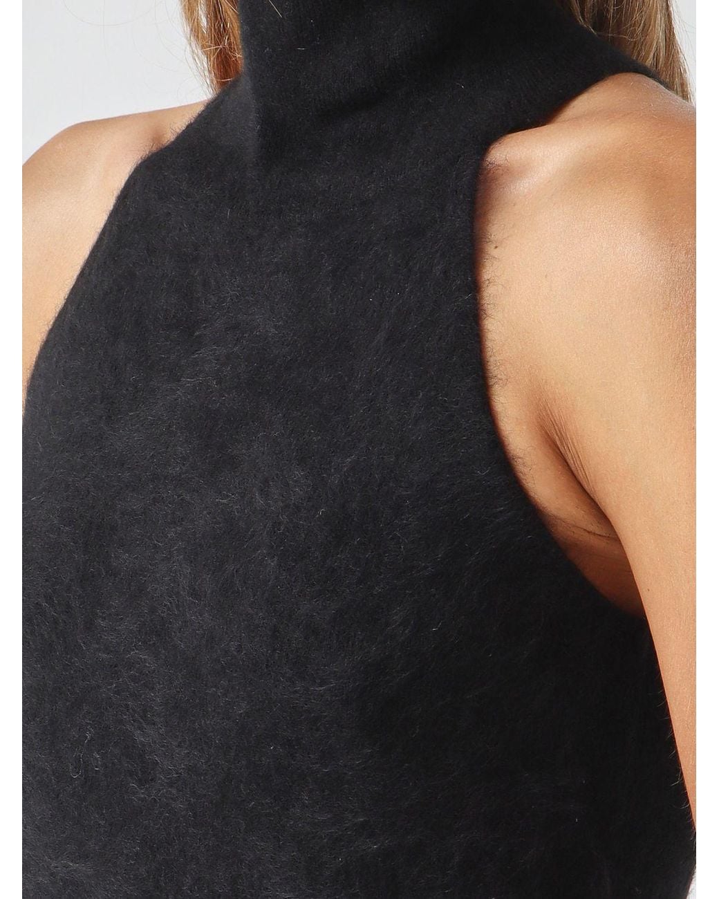 Max Mara Blue Slim Fit Wool And Cashmere Off-The-Shoulder Top