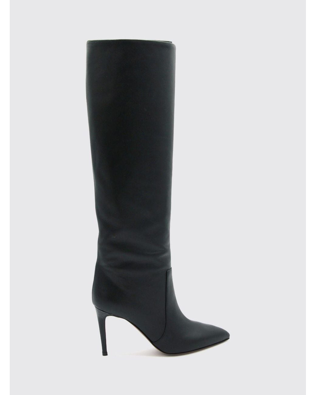 Paris Texas Black Over-The-Knee Leather Boots With High Stiletto Heel And Tapered Toe