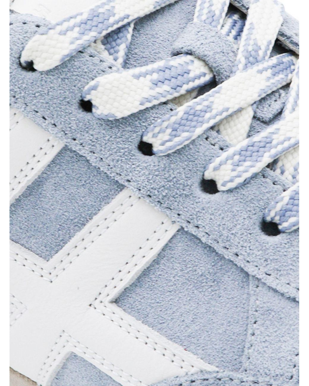 Hogan White Suede Lace Up Flat Shoes