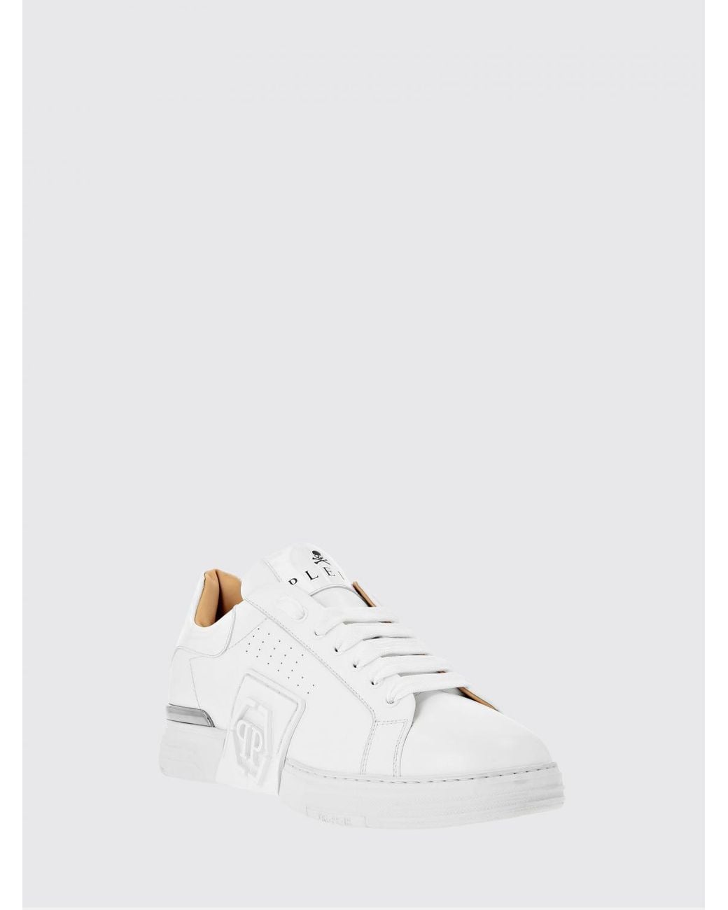 Philipp Plein White Low-Top Hexagon Sneakers for men