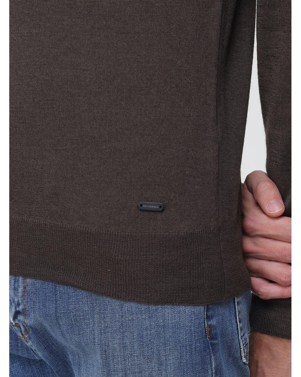 Brooksfield Gray Shawl Collar Wool Cardigan With Button Closure for men
