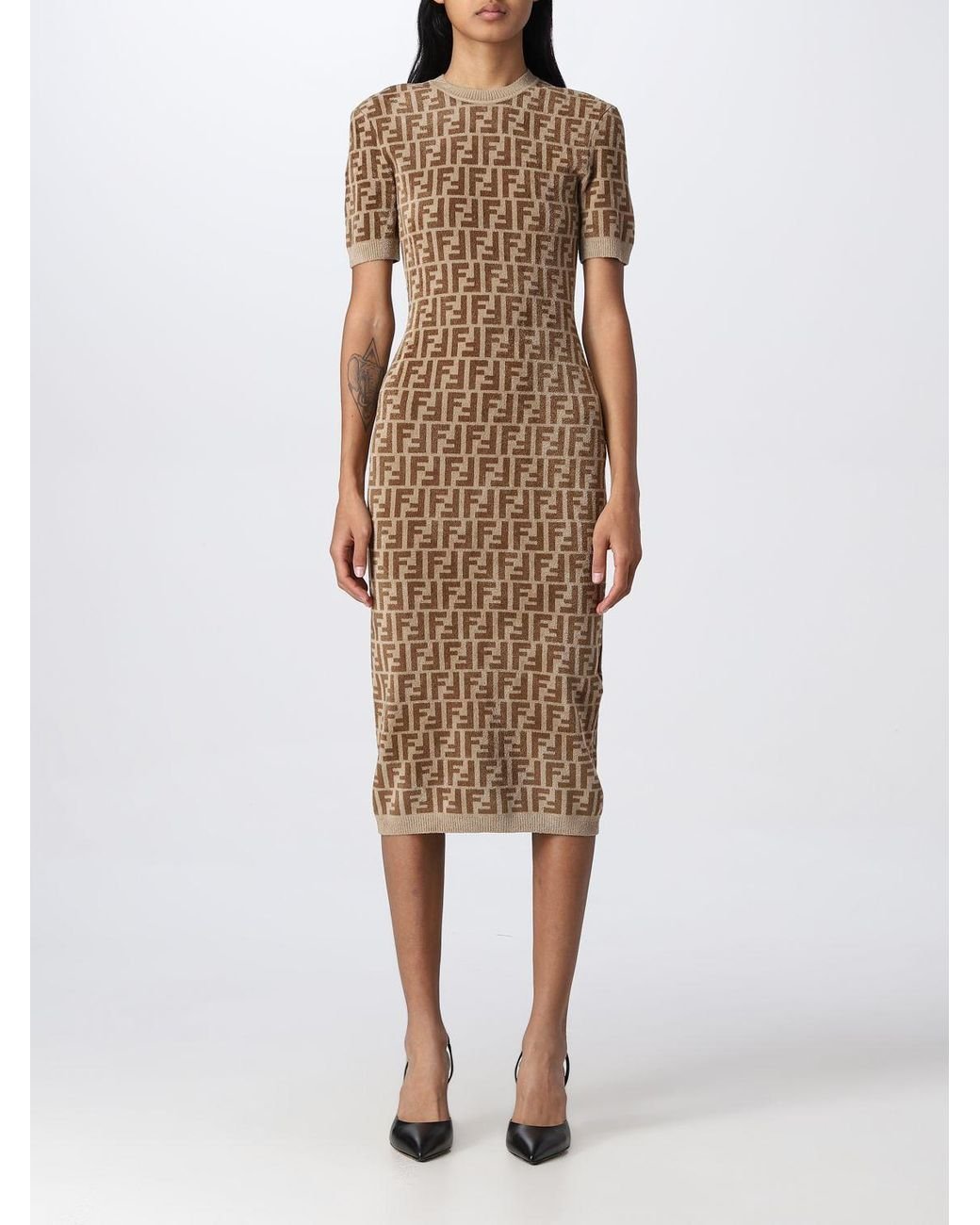 Fendi Dress Woman in Natural | Lyst