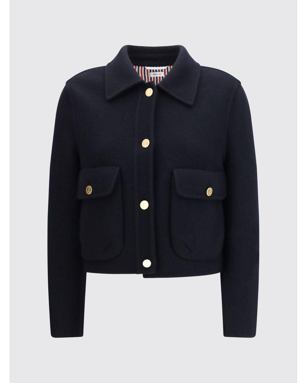 Thom Browne Blue Single-Breasted Short Coat