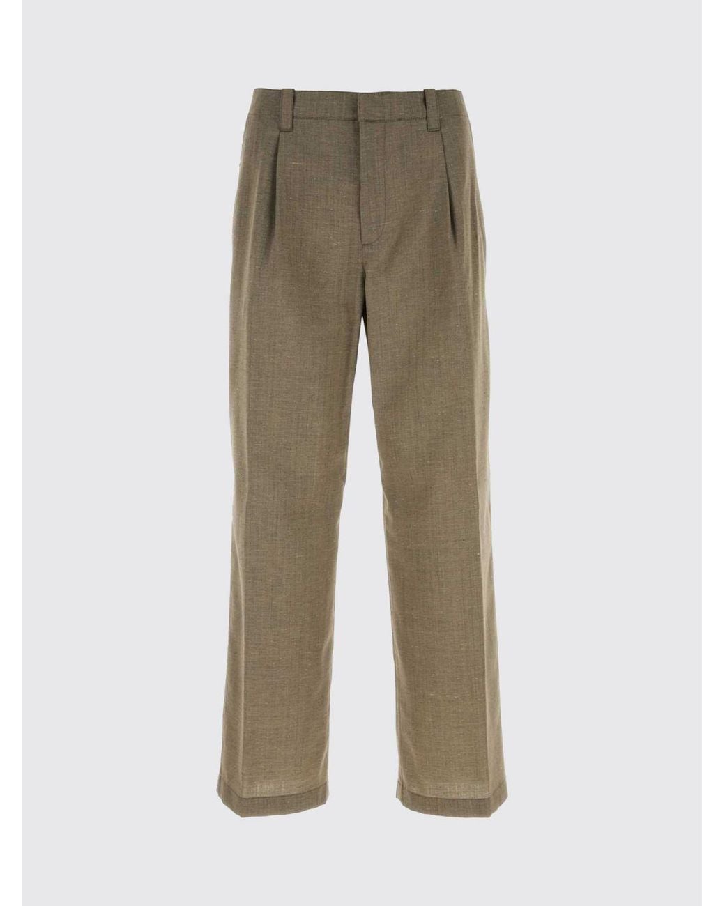 Our Legacy Natural Wide-Leg Pleated Virgin Wool Blend Chino Trousers for men