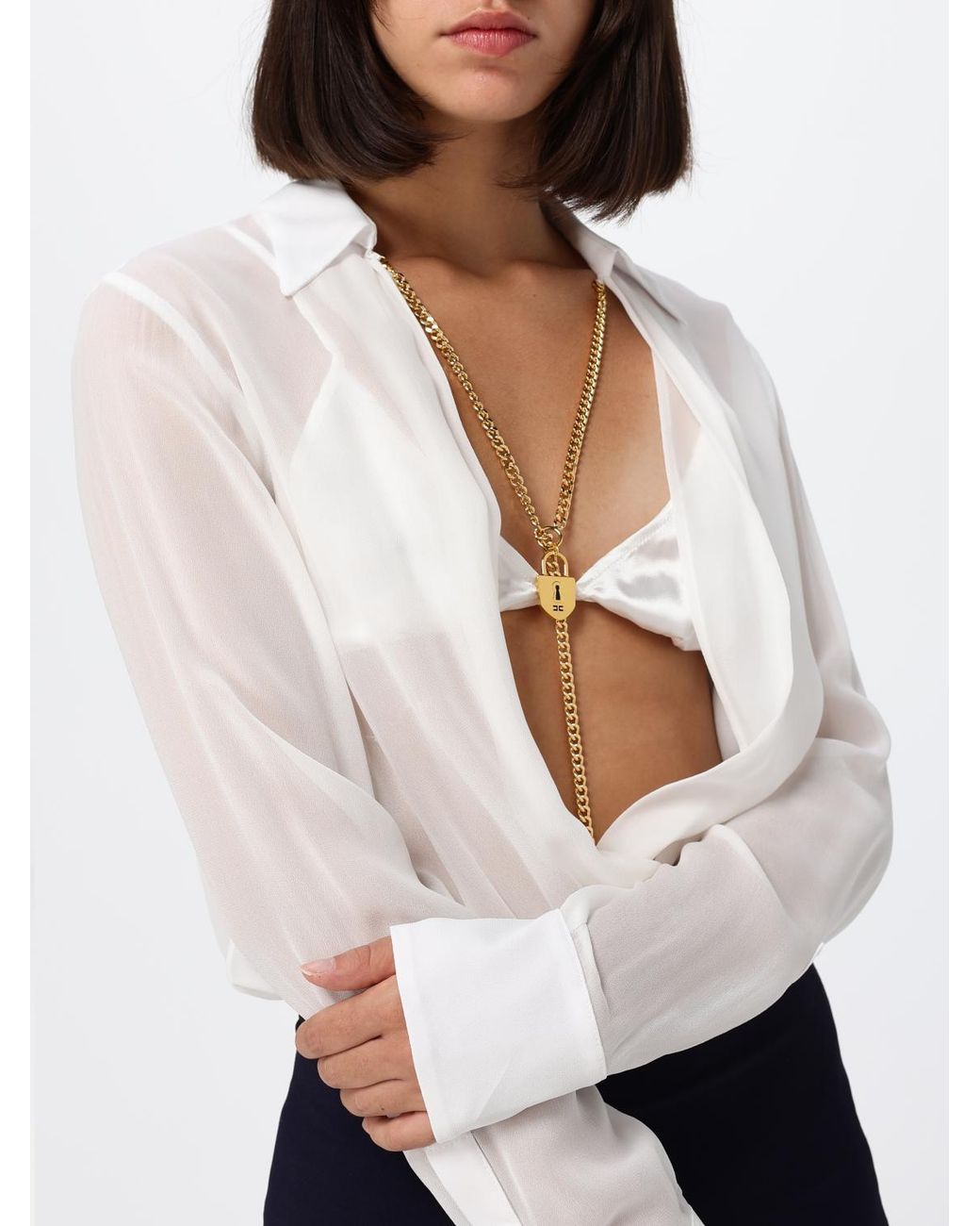 Elisabetta Franchi White Bodysuit Shirt