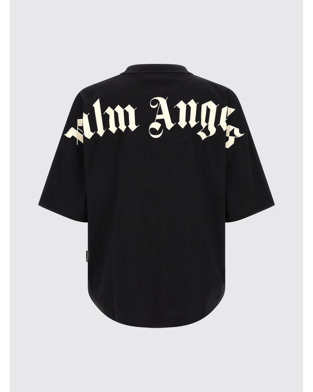 Palm Angels Black Relaxed Fit Cotton T-Shirt With Contrasting Logo for men