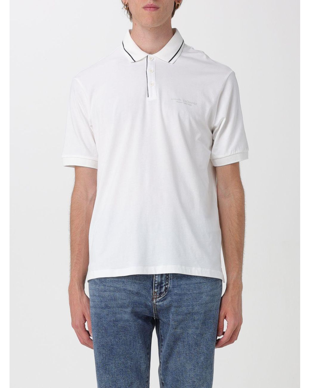 ARMANI EXCHANGE White Polo Shirt for men